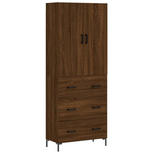 Skříň Highboard 69,5 X 34 X 180 Cm Kompozitní Dřevo
