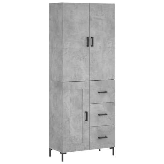 Skříň Highboard Betonově Šedá 69,5X34X180 Cm Kompozitní Dřevo