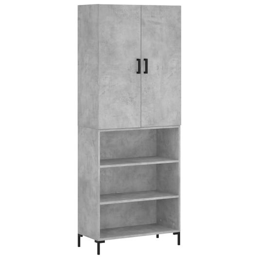 Skříň Highboard Betonově Šedá 69,5X34X180 Cm Kompozitní Dřevo
