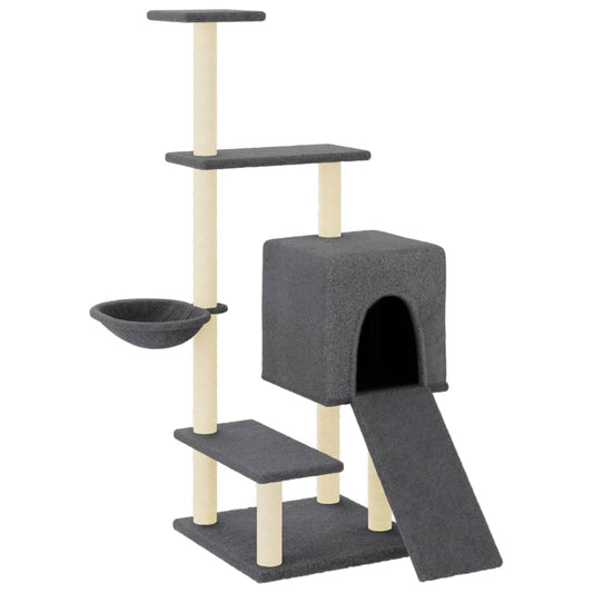 Škrabadlo Pro Kočky Se Sisalovými Sloupky Tmavě Šedé 130,5 Cm