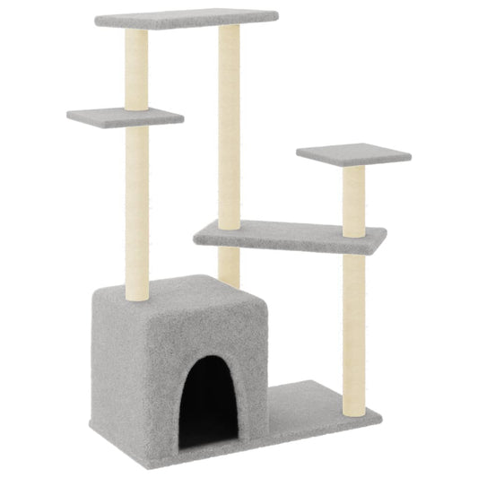 Škrabadlo Pro Kočky Se Sisalovými Sloupky Světle Šedé 107,5 Cm
