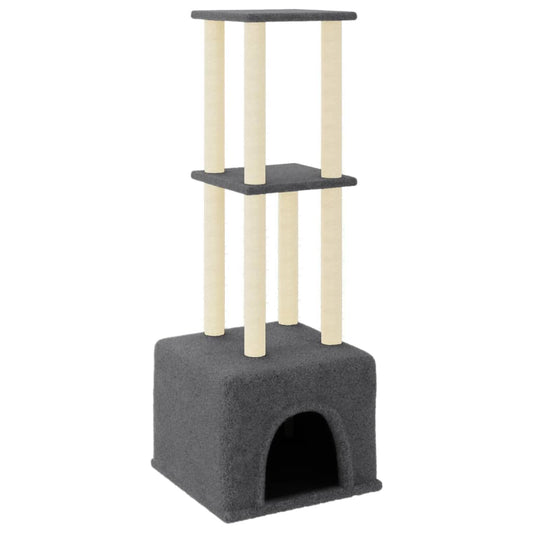Škrabadlo Pro Kočky Se Sisalovými Sloupky Tmavě Šedé 133,5 Cm