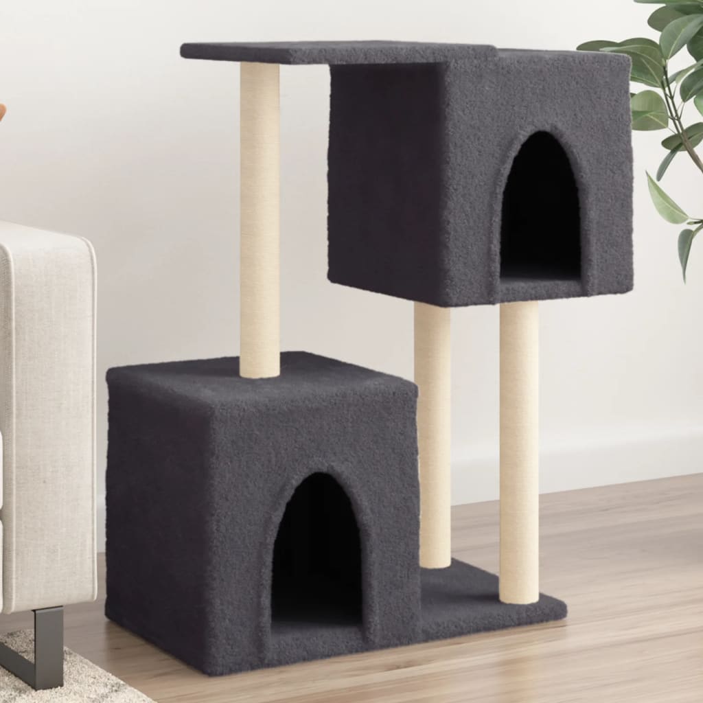 Škrabadlo Pro Kočky Se Sisalovými Sloupky Krémové 86 Cm