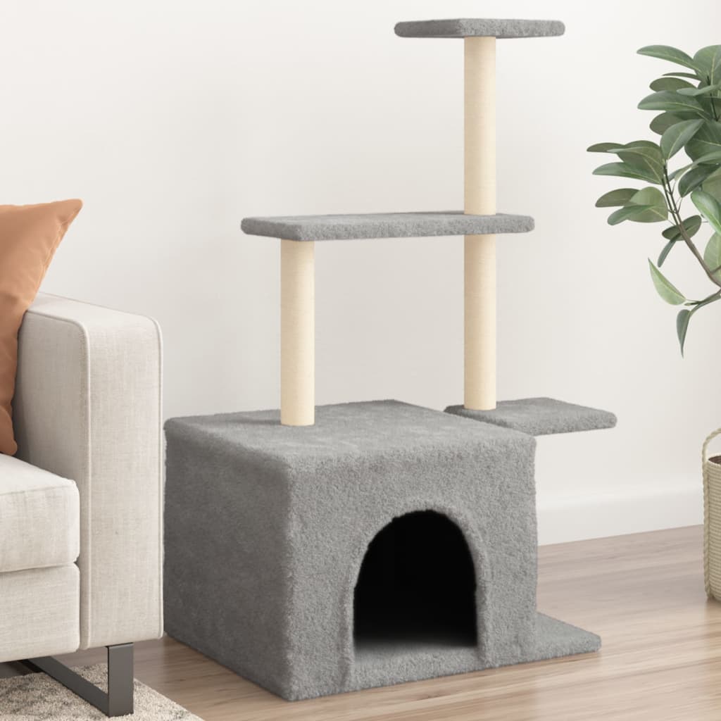 Škrabadlo Pro Kočky Se Sisalovými Sloupky Krémové 110 Cm