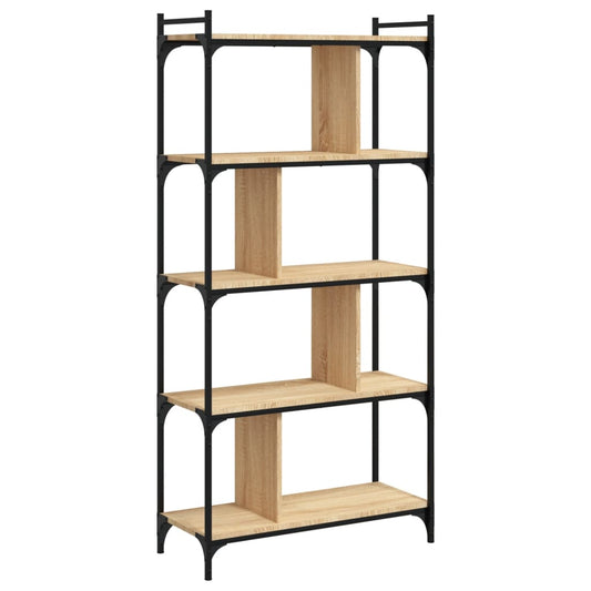 Knihovna S 5 Policemi Dub Sonoma 76X32X158 Cm Kompozitní Dřevo