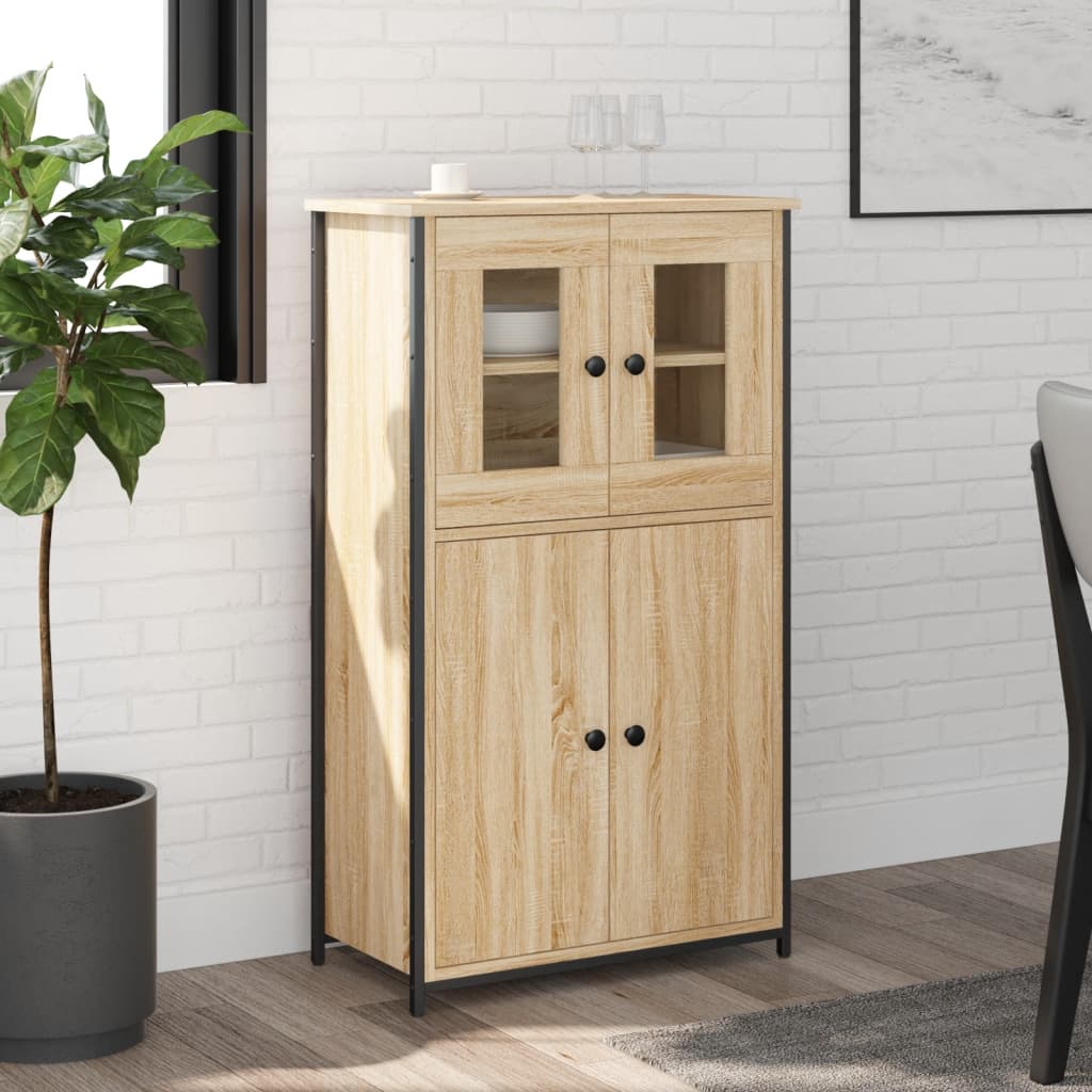 Skříň Highboard Šedá Sonoma 62 X 32 X 106,5 Cm Kompozitní Dřevo