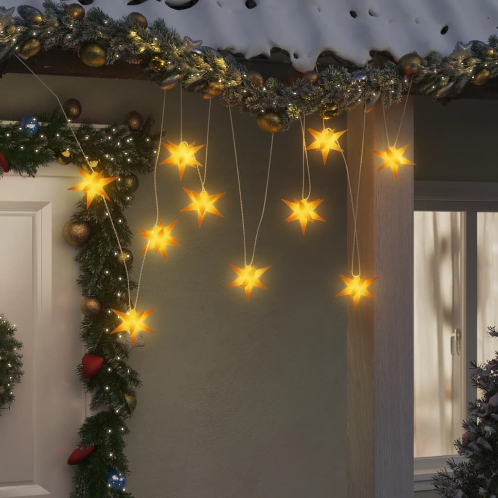 Svítící Vánoční Hvězdy S Led 10 Ks Červené 10 Cm