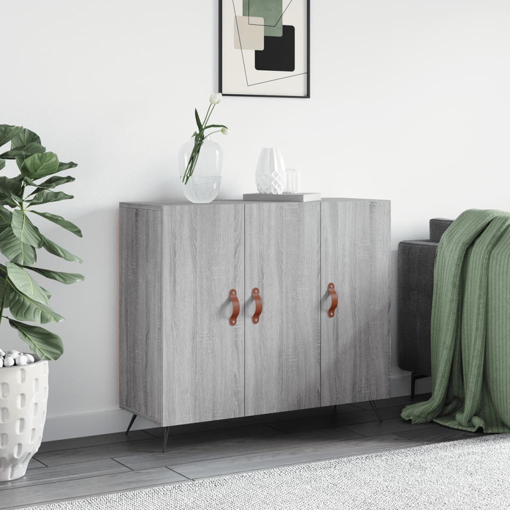Příborník Betonově Šedý 90 X 34 X 80 Cm Kompozitní Dřevo