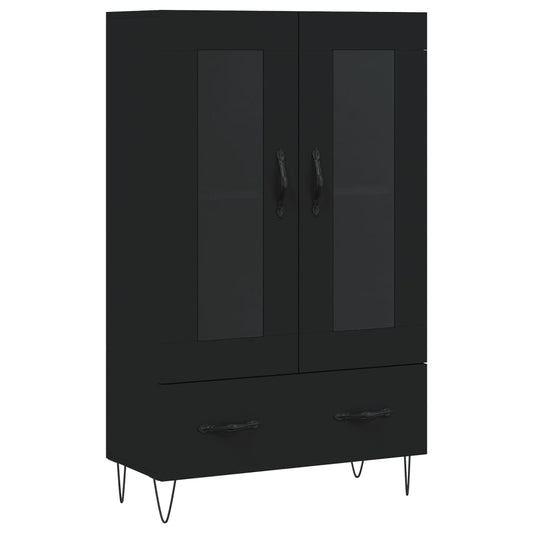 Skříň Highboard Černá 69,5 X 31 X 115 Cm Kompozitní Dřevo