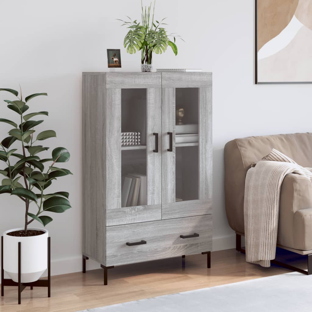 Skříň Highboard Lesklá Bílá 69,5 X 31 X 115 Cm Kompozitní Dřevo