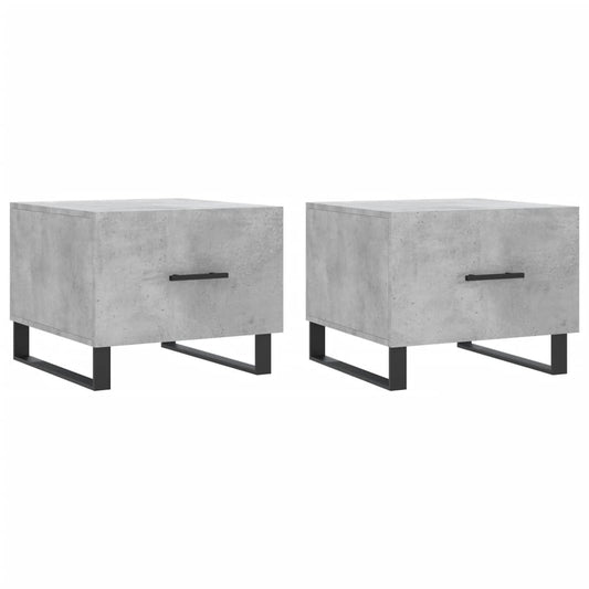 Konferenční Stolky 2 Ks Betonově Šedé 50 X 50 X 40 Cm Kompozit