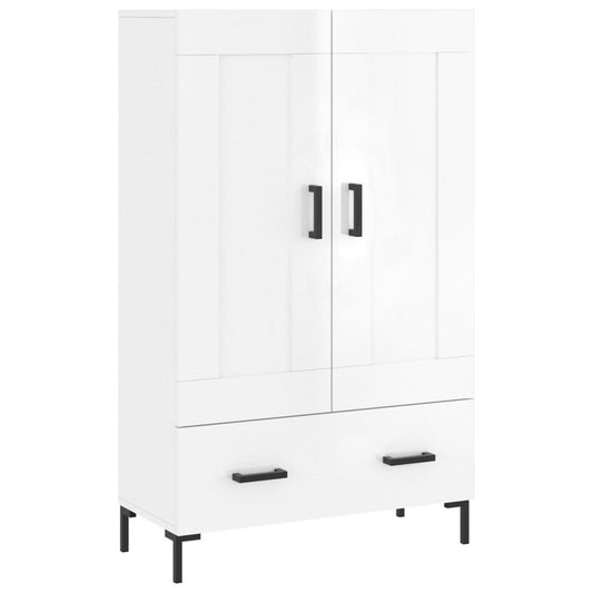 Skříň Highboard Lesklá Bílá 69,5 X 31 X 115 Cm Kompozitní Dřevo