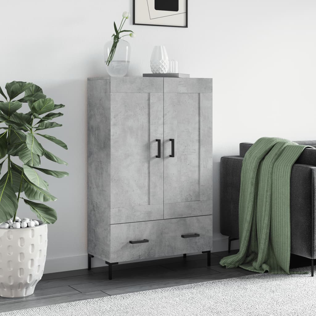Skříň Highboard Lesklá Bílá 69,5 X 31 X 115 Cm Kompozitní Dřevo