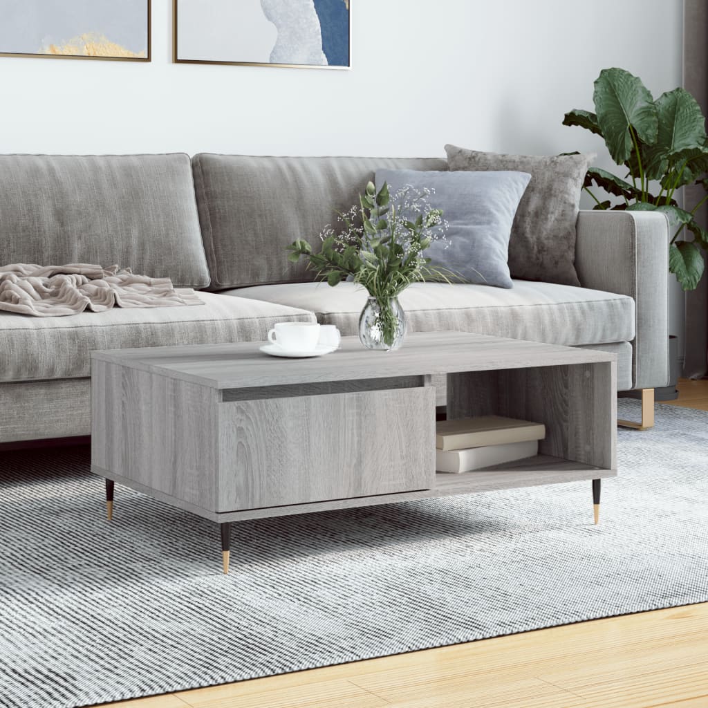Konferenční Stolek Betonově Šedý 90X60X35 Cm Kompozitní Dřevo