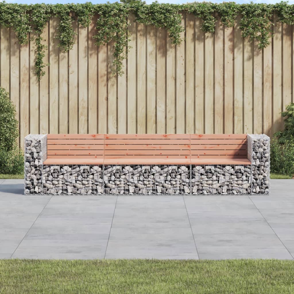 Zahradní Lavice Gabionový Design 287X71X65,5Cm Masivní Borovice
