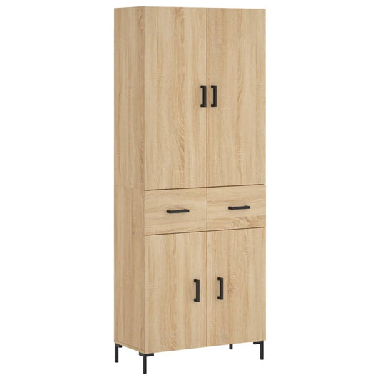 Skříň Highboard Dub Sonoma 69,5 X 34 X 180 Cm Kompozitní Dřevo