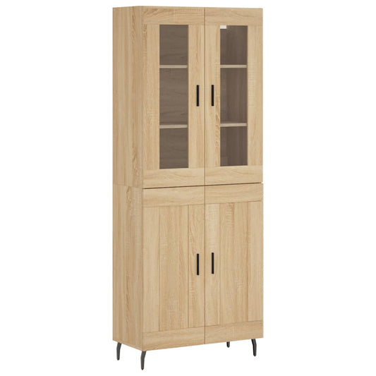 Skříň Highboard Dub Sonoma 69,5 X 34 X 180 Cm Kompozitní Dřevo