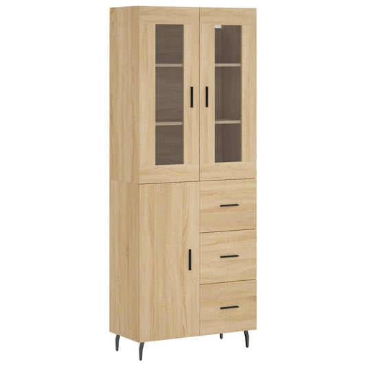 Skříň Highboard Dub Sonoma 69,5 X 34 X 180 Cm Kompozitní Dřevo