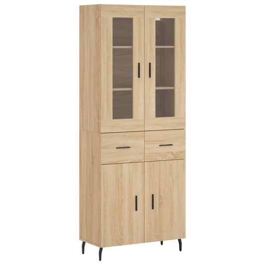 Skříň Highboard Dub Sonoma 69,5 X 34 X 180 Cm Kompozitní Dřevo