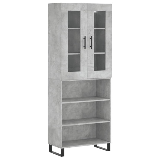 Skříň Highboard Betonově Šedá 69,5X34X180 Cm Kompozitní Dřevo