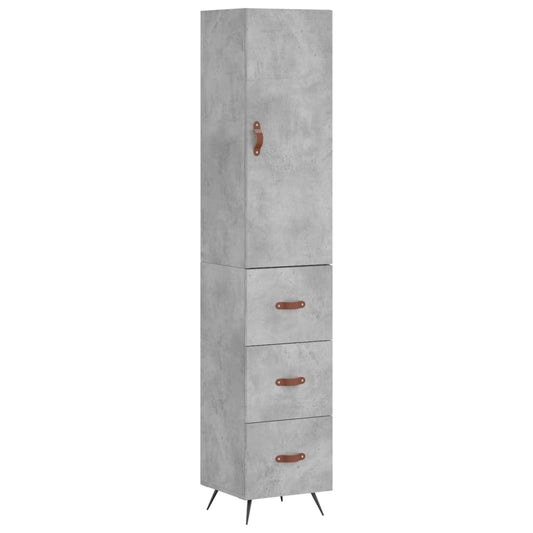 Skříň Highboard Betonově Šedá 34,5X34X180 Cm Kompozitní Dřevo