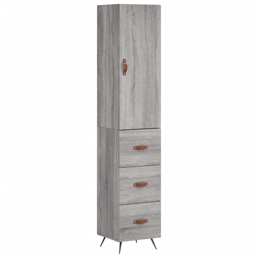 Skříň Highboard Šedá Sonoma 34,5 X 34 X 180 Cm Kompozitní Dřevo