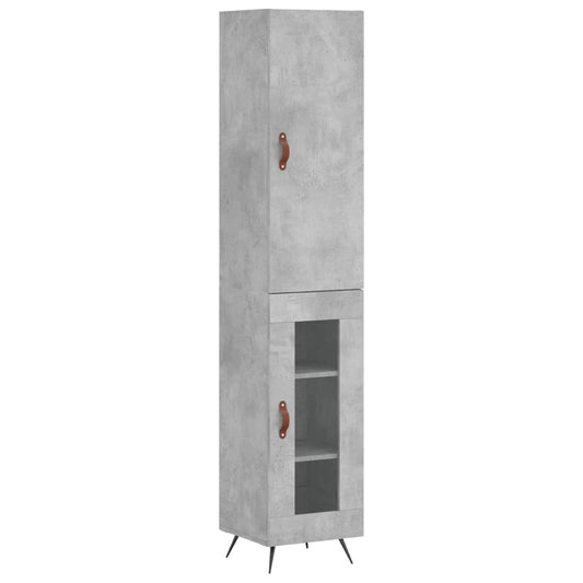 Skříň Highboard Betonově Šedá 34,5X34X180 Cm Kompozitní Dřevo