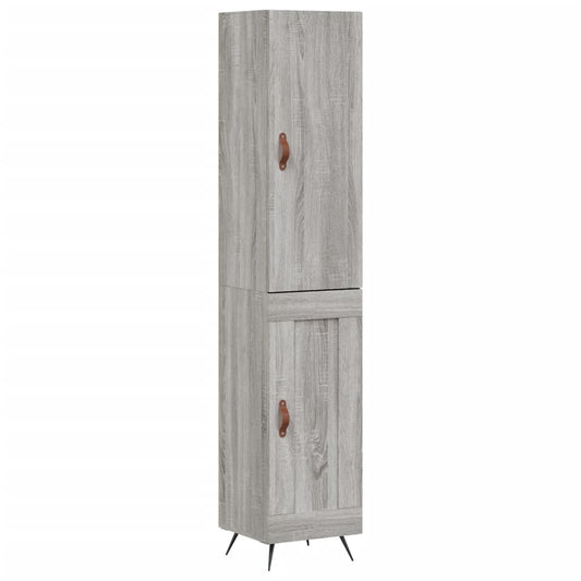 Skříň Highboard Šedá Sonoma 34,5 X 34 X 180 Cm Kompozitní Dřevo