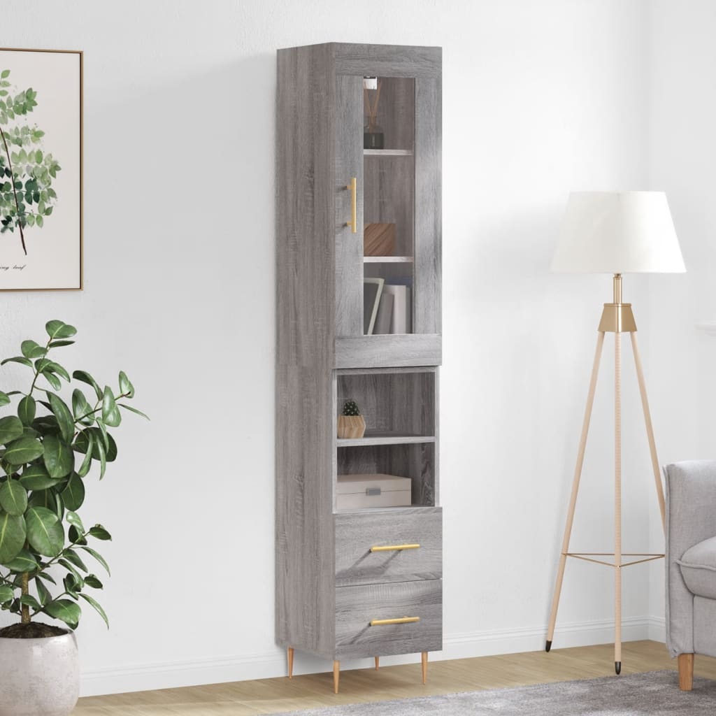 Skříň Highboard 34,5 X 34 X 180 Cm Kompozitní Dřevo