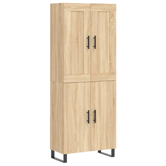 Skříň Highboard Dub Sonoma 69,5 X 34 X 180 Cm Kompozitní Dřevo