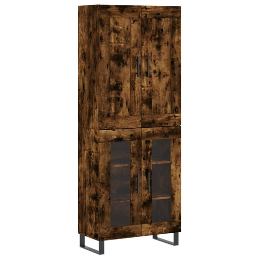 Skříň Highboard Kouřový Dub 69,5 X 34 X 180 Cm Kompozitní Dřevo