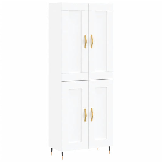 Skříň Highboard Bílá 69,5 X 34 X 180 Cm Kompozitní Dřevo