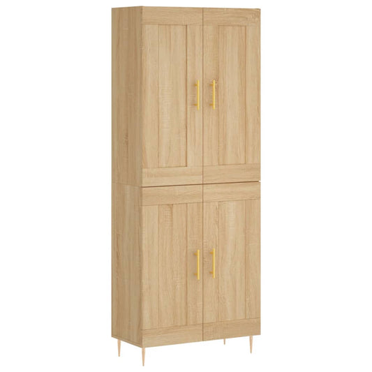 Skříň Highboard Dub Sonoma 69,5 X 34 X 180 Cm Kompozitní Dřevo