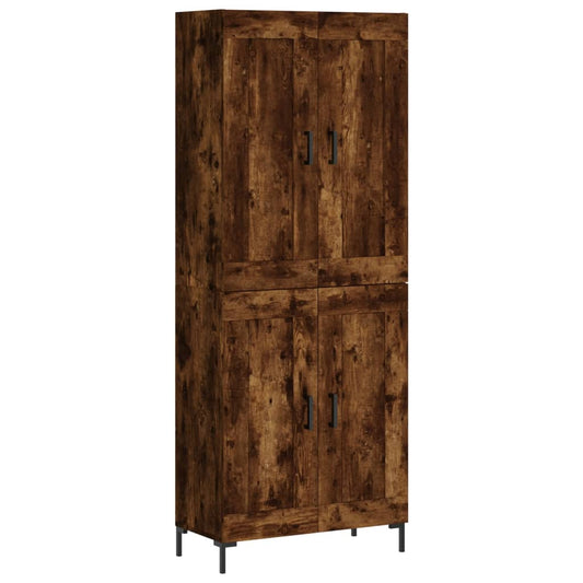 Skříň Highboard Kouřový Dub 69,5 X 34 X 180 Cm Kompozitní Dřevo