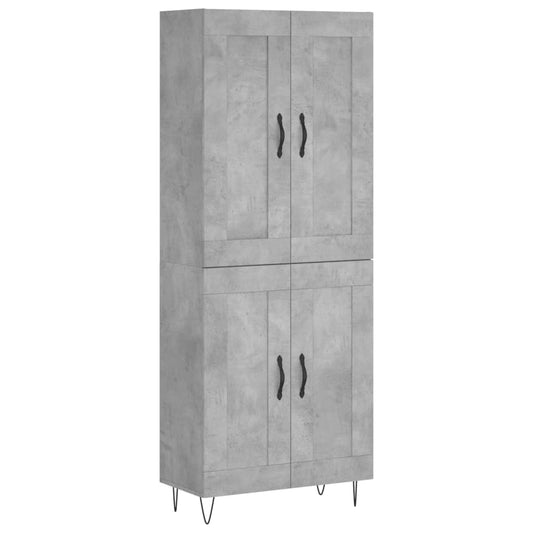 Skříň Highboard Betonově Šedá 69,5X34X180 Cm Kompozitní Dřevo