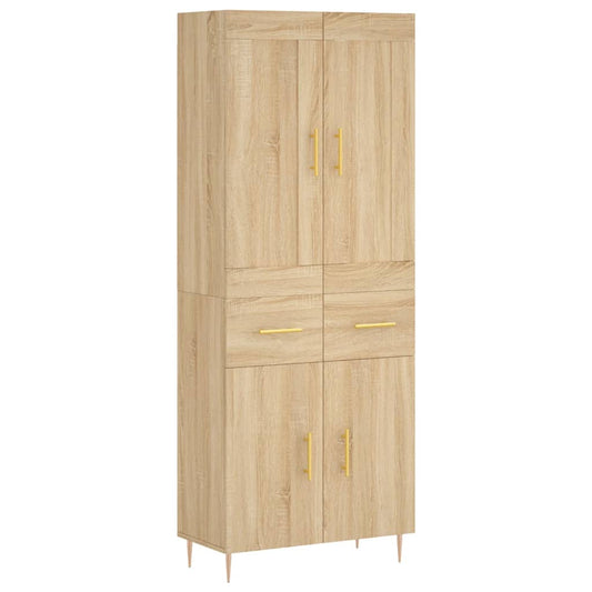 Skříň Highboard Dub Sonoma 69,5 X 34 X 180 Cm Kompozitní Dřevo