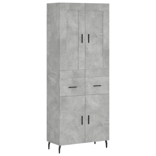 Skříň Highboard Betonově Šedá 69,5X34X180 Cm Kompozitní Dřevo