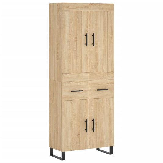 Skříň Highboard Dub Sonoma 69,5 X 34 X 180 Cm Kompozitní Dřevo