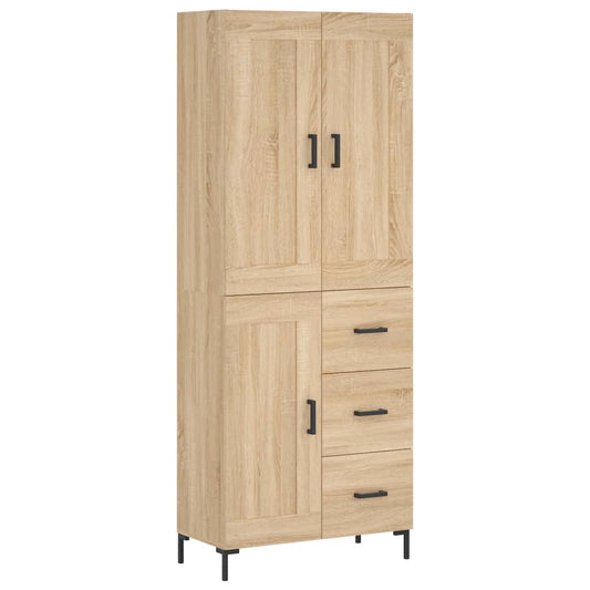 Skříň Highboard Dub Sonoma 69,5 X 34 X 180 Cm Kompozitní Dřevo