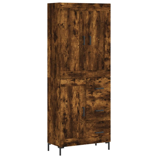 Skříň Highboard Kouřový Dub 69,5 X 34 X 180 Cm Kompozitní Dřevo