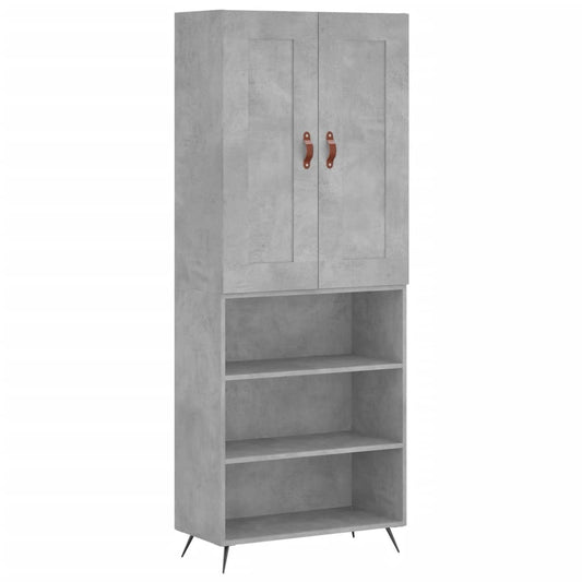 Skříň Highboard Betonově Šedá 69,5X34X180 Cm Kompozitní Dřevo