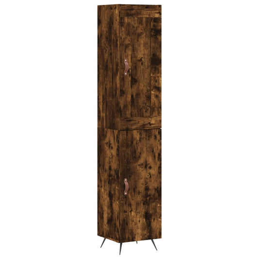 Skříň Highboard Kouřový Dub 34,5 X 34 X 180 Cm Kompozitní Dřevo