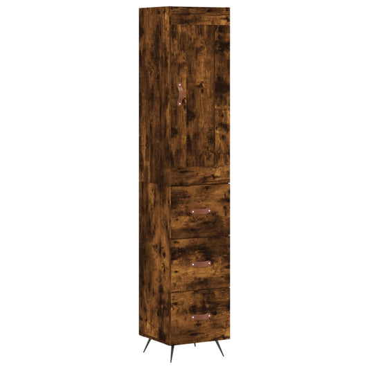 Skříň Highboard Kouřový Dub 34,5 X 34 X 180 Cm Kompozitní Dřevo