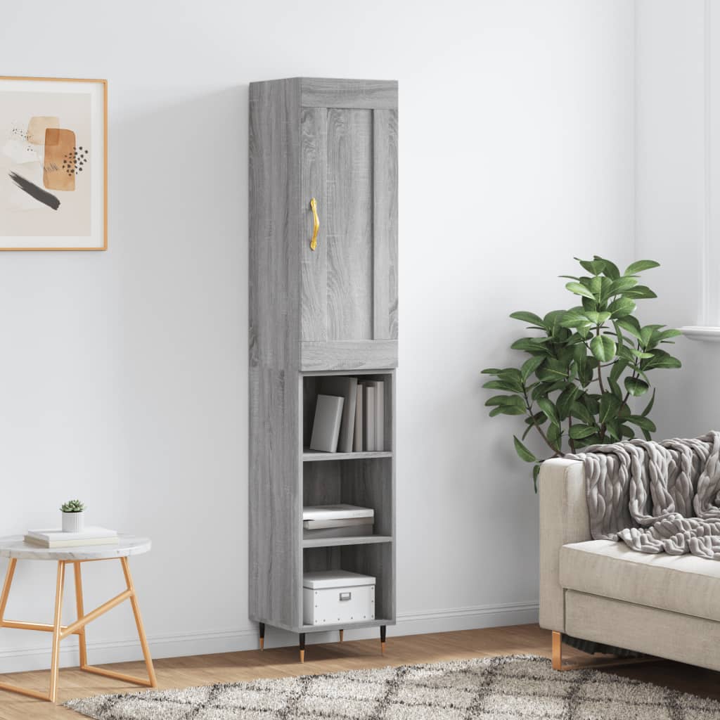 Skříň Highboard 34,5 X 34 X 180 Cm Kompozitní Dřevo