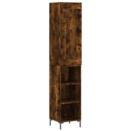 Skříň Highboard Kouřový Dub 34,5 X 34 X 180 Cm Kompozitní Dřevo