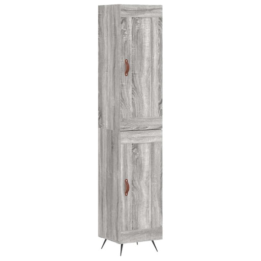 Skříň Highboard Šedá Sonoma 34,5 X 34 X 180 Cm Kompozitní Dřevo