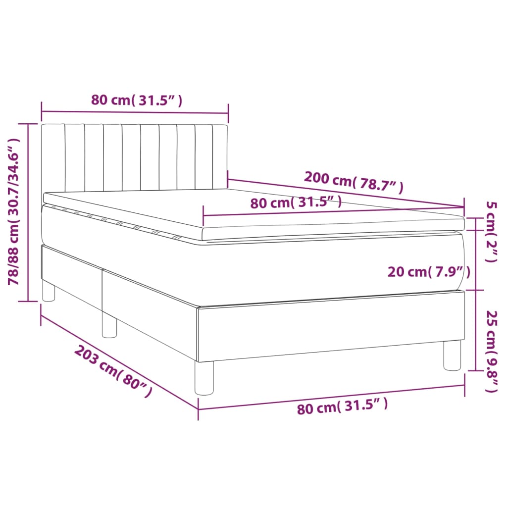 Box Spring Postel S Matrací Samet Světle Šedá