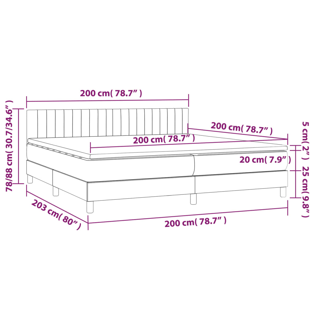 Box Spring Postel S Matrací Samet Tmavě Šedá