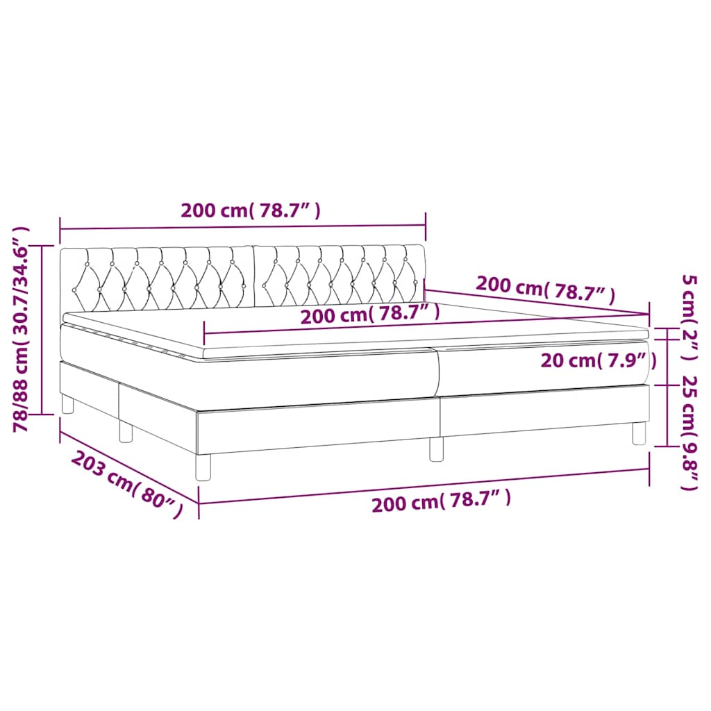 Box Spring Postel S Matrací Tmavě Zelená 200X200 Cm Samet