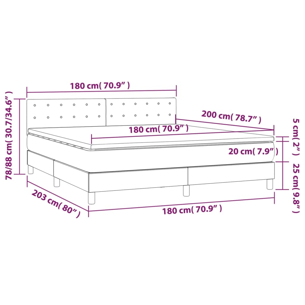 Box Spring Postel S Matrací Samet Světle Šedá